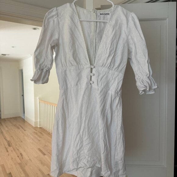 Reformation Dresses & Skirts - Reformation Simi white linen short dress